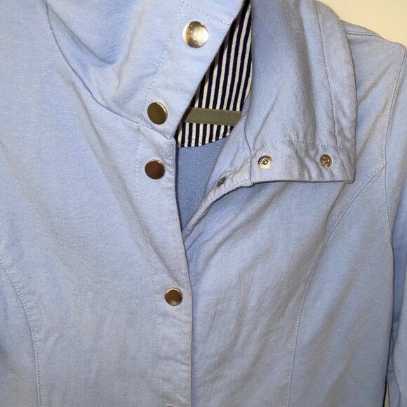 Karen Scott Sport Blue Cotton/Spandex Womens Jacket Medium - Picture 4 of 6